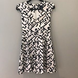 French Connection Black and White Pattern Dress